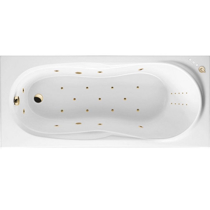 Ванна гидромассажная Excellent Sekwana "ULTRA NANO" WAEX.SEK17.ULTRATNANO.GL 170x75 (золотой, белый), каркас, слив-перелив